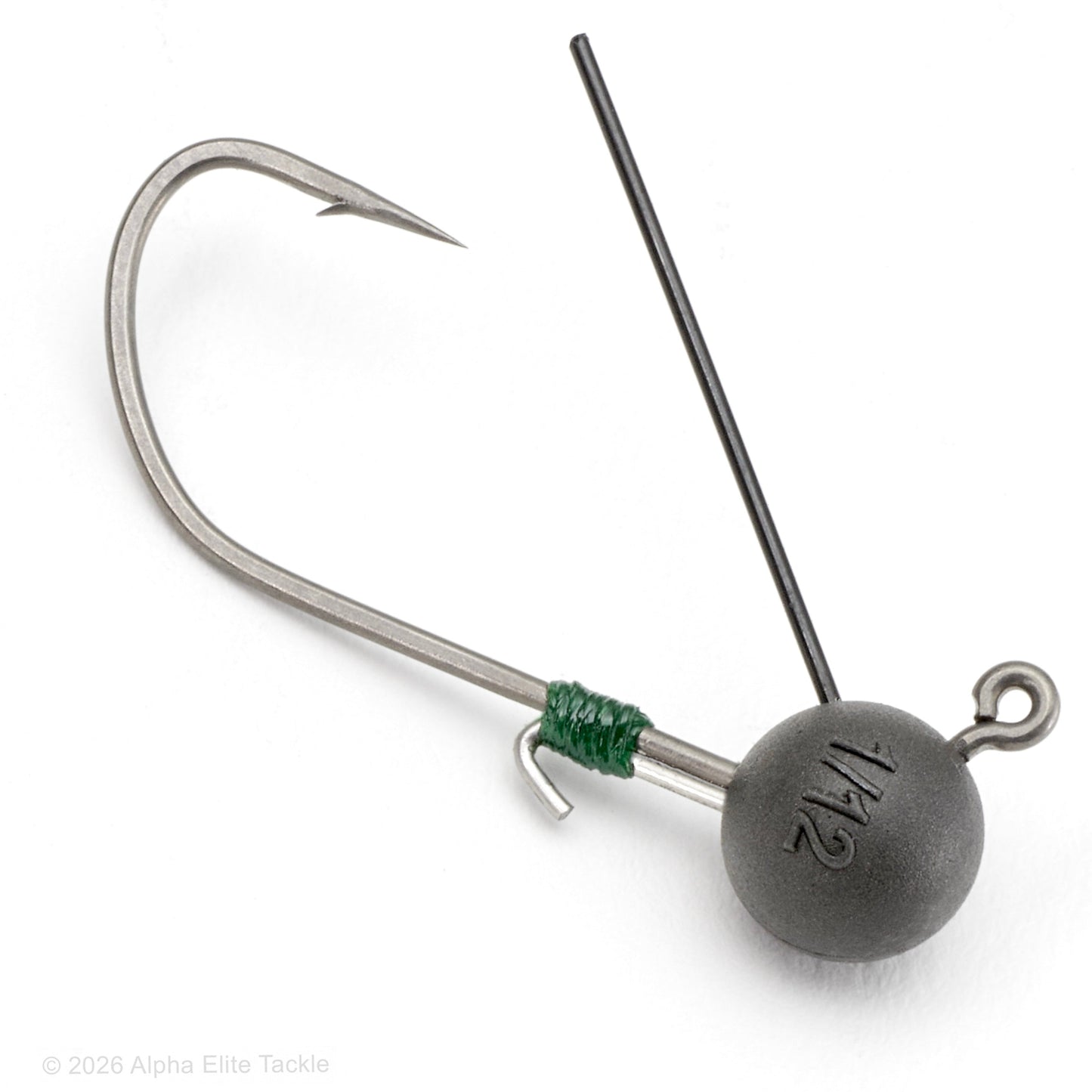 Tungsten Round Jig Head with a single weed guard used for the cover wacky fishing technique