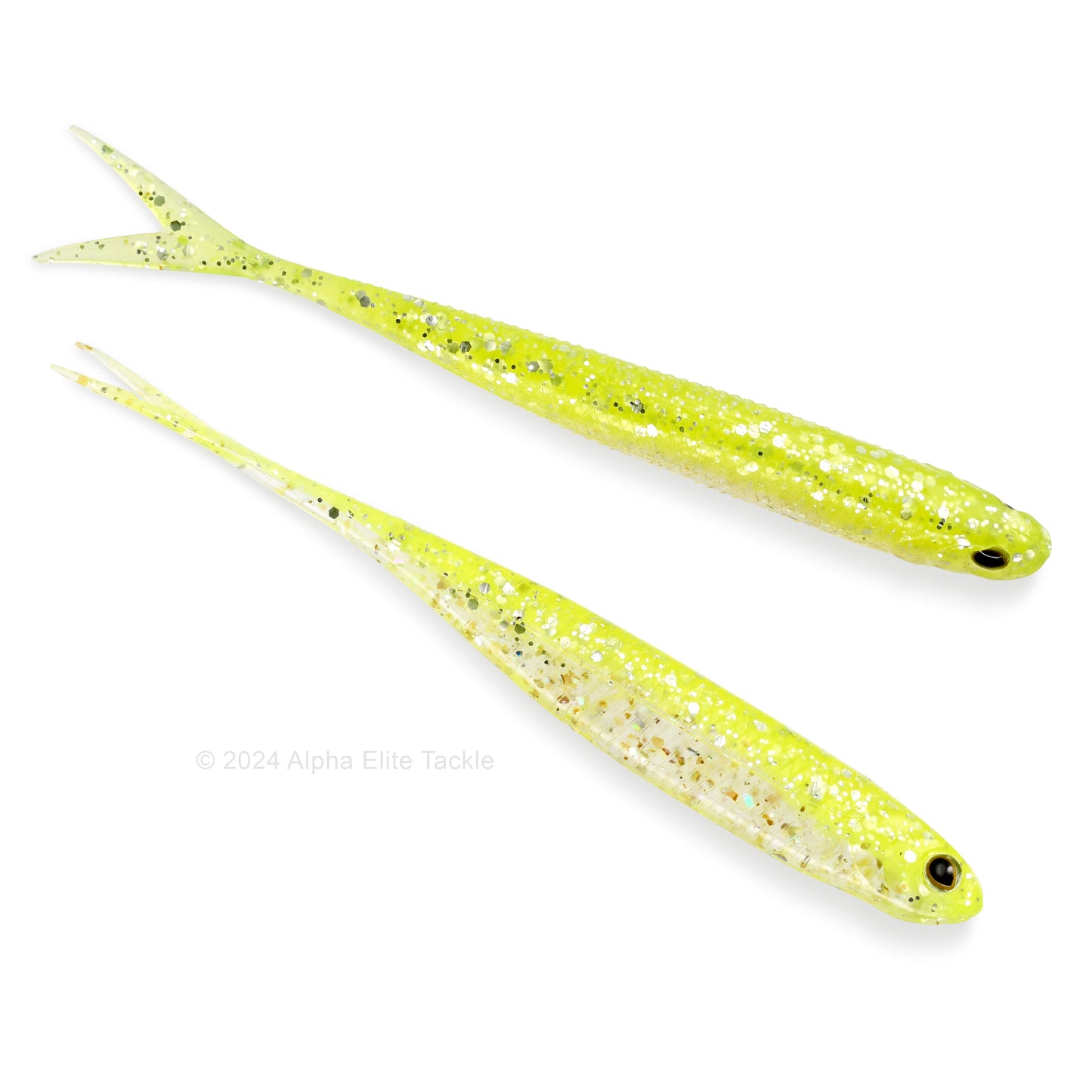 Close up of the Fish Arrow Flash J Split Abalone Strolling Minnow in the color Sight Chart on a white background.