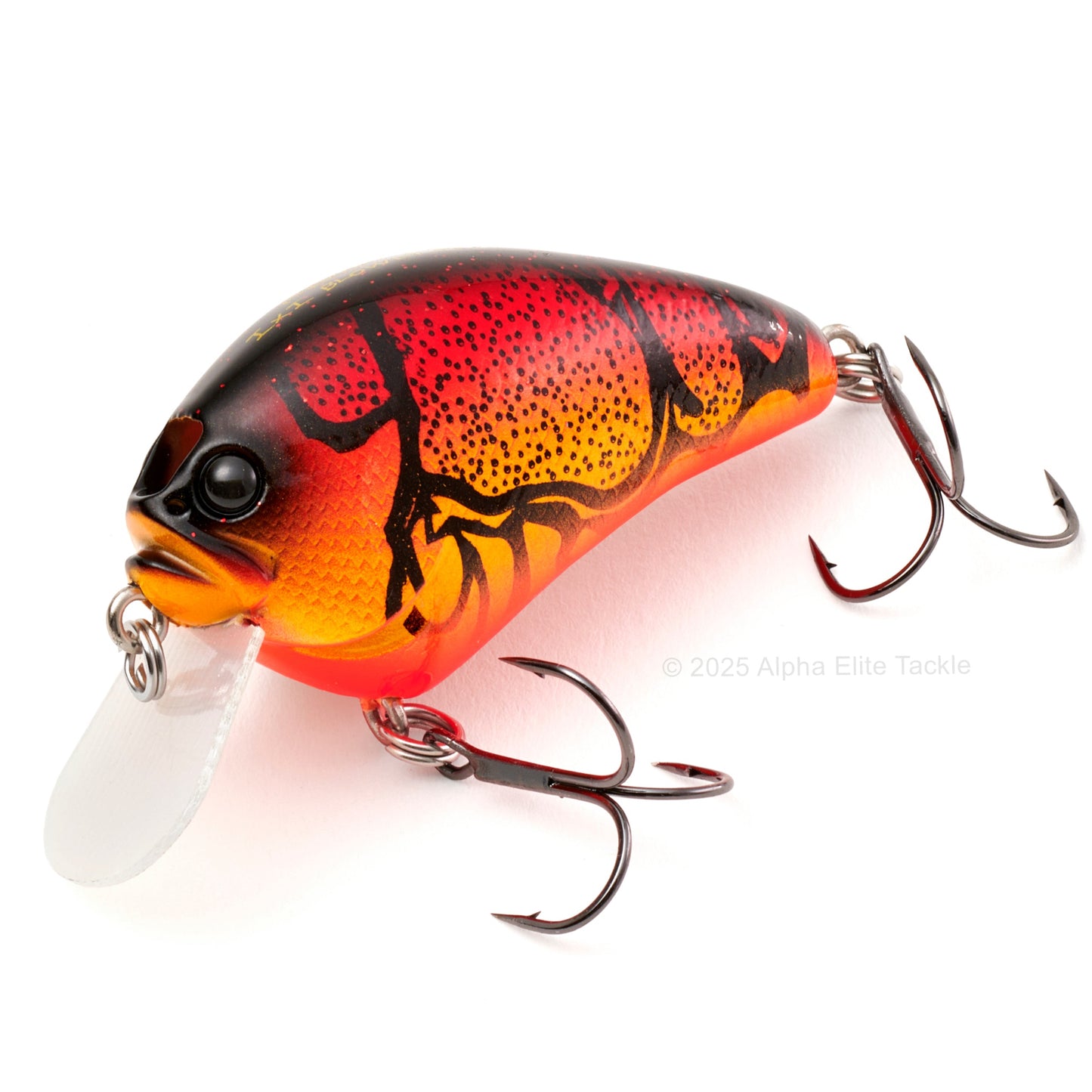 Close up of the Megabass IxI Blowly Crankbait fishing lure in the color Wild Craw on a white background