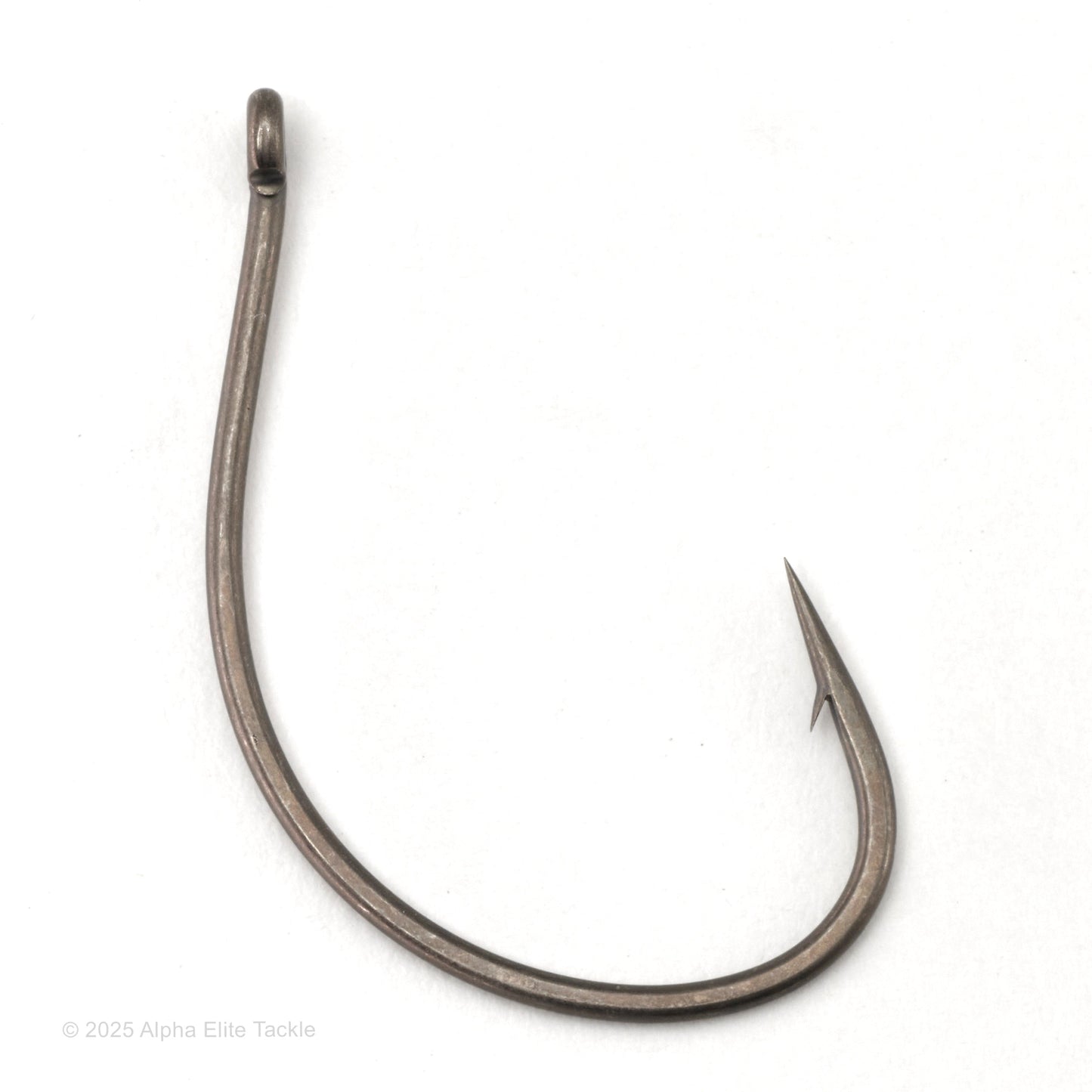 Single fishing hook on a white background