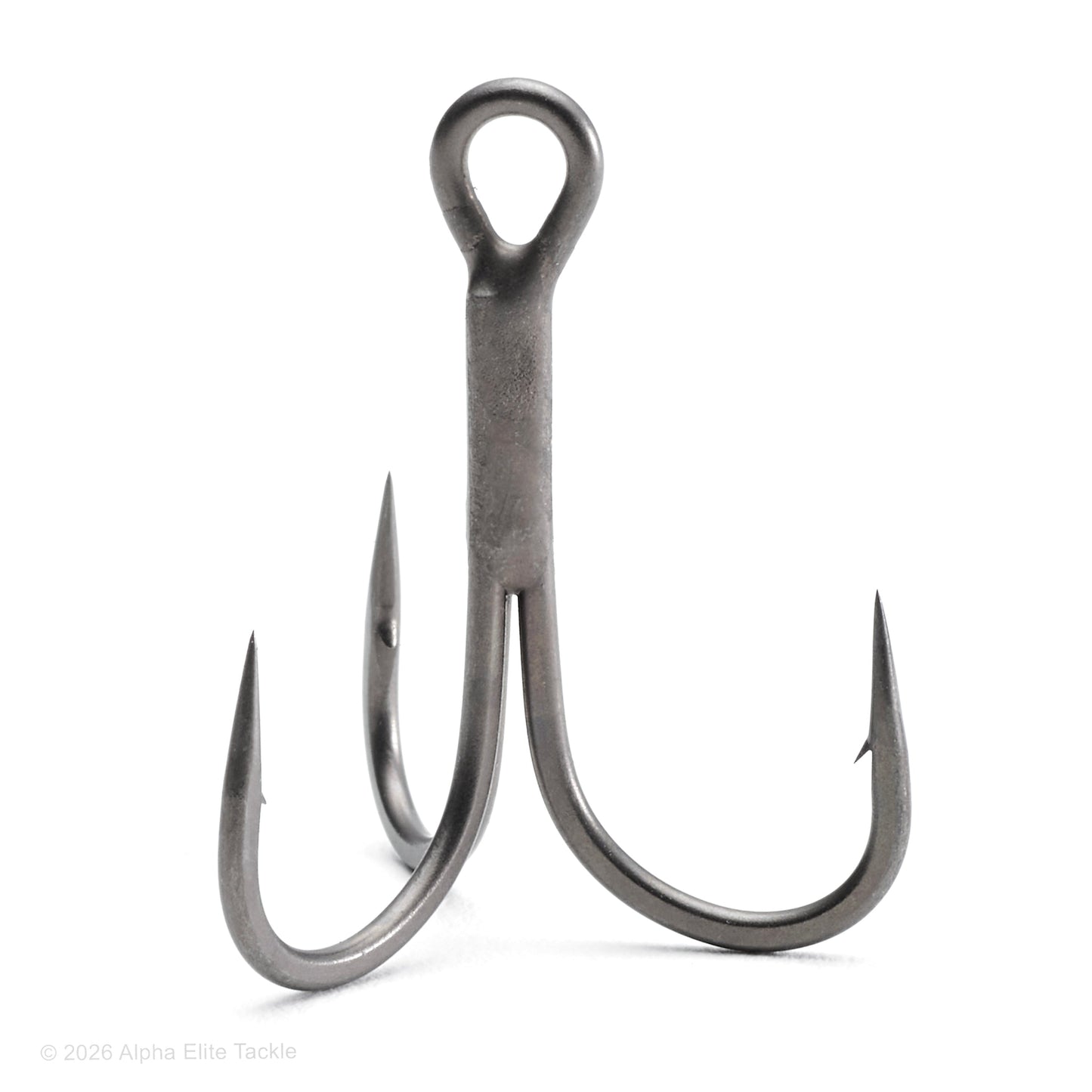 Triple fishing hook on a white background