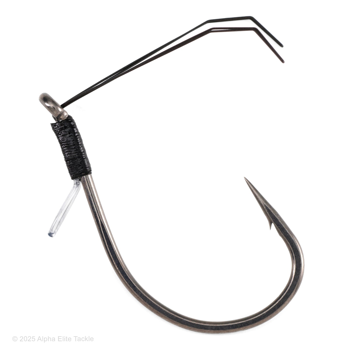 close up of the varivas mosquito loop hook on a white background