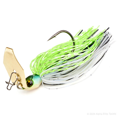 Close up of the Bumblebee B Blade Bladed Jig in the color Chart Black Back on a white background