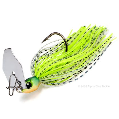 Close up of the Bumblebee Custom Lures B Blade Bladed jig in the color Sexy Shad on a white background.
