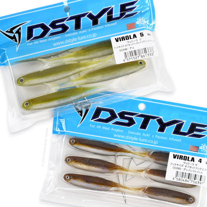 Two packages of the DStyle Virola Shad Strolling Minnow on a white background.