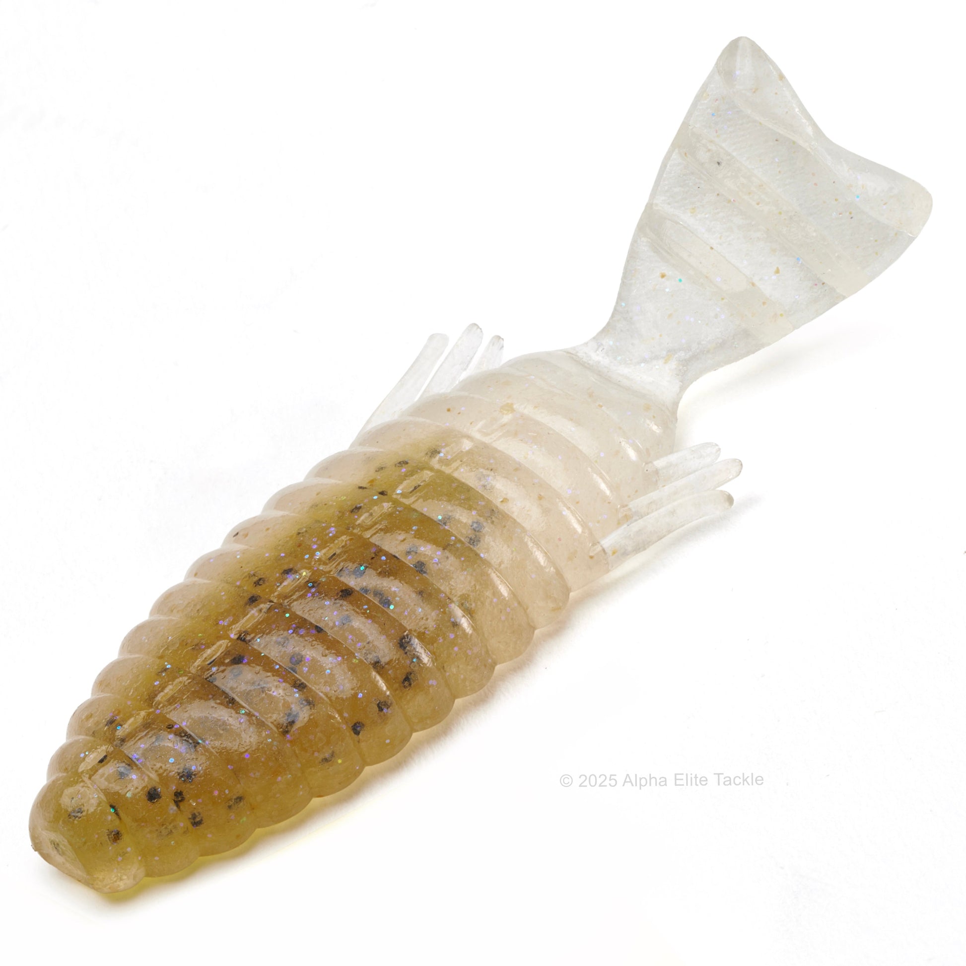 Close up of the Deps Bull Flat Creature Bait in the color Champagne Pepper Neon Purple on a white background