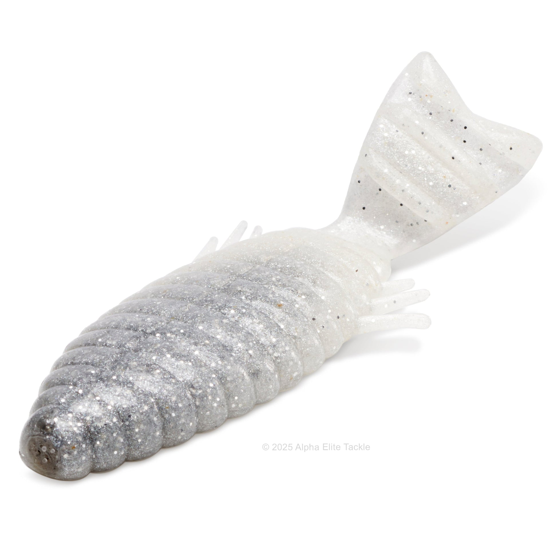 Close up of the Deps bull flat in the color silver shad on a white background