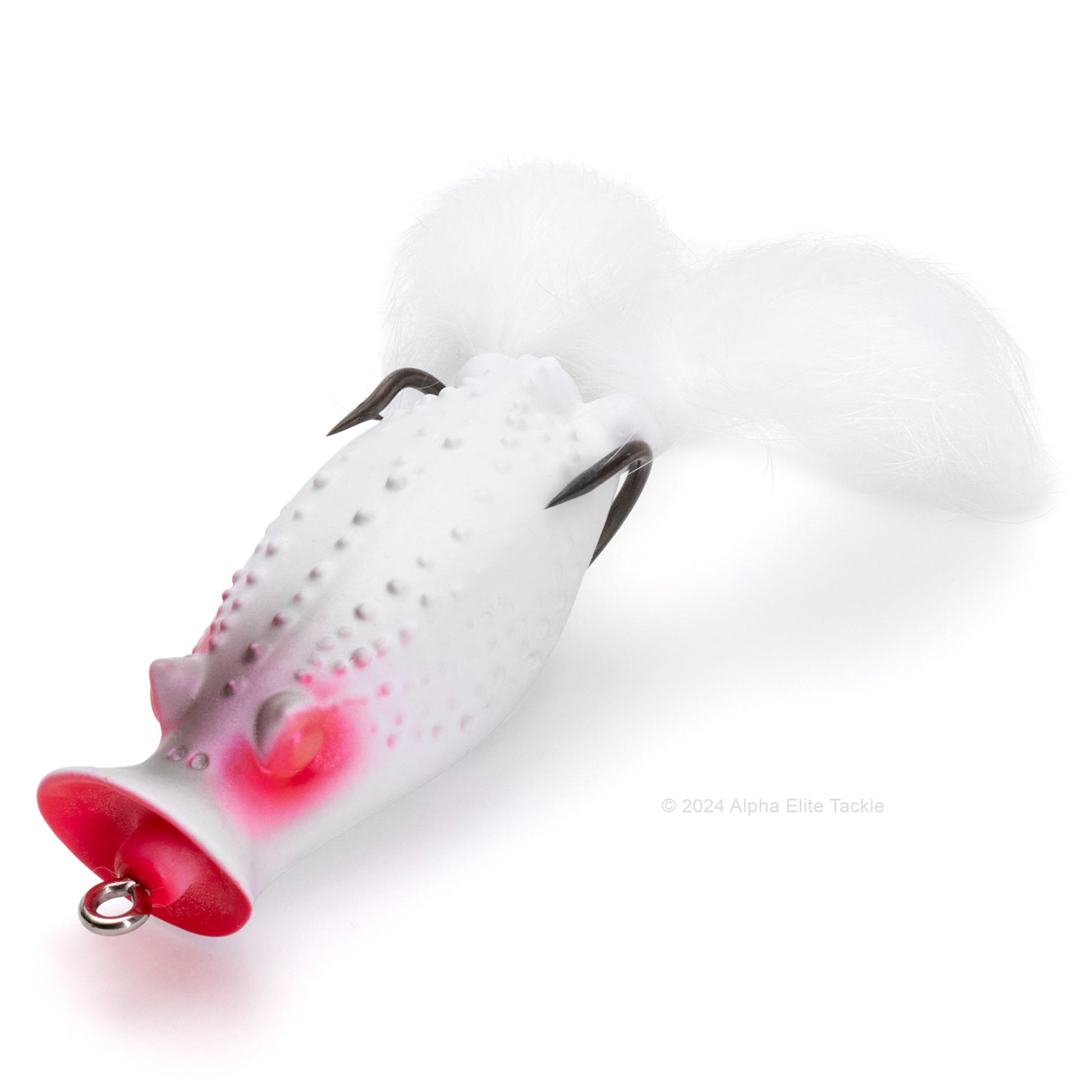 Close up of the Deps Buster K Hollow Body Popping Frog in the color Bone Crackle on white background.