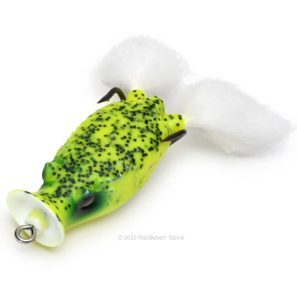 Close up of the Deps Buster K Hollow Body Popping Frog in the color Chart Pepper on white background.