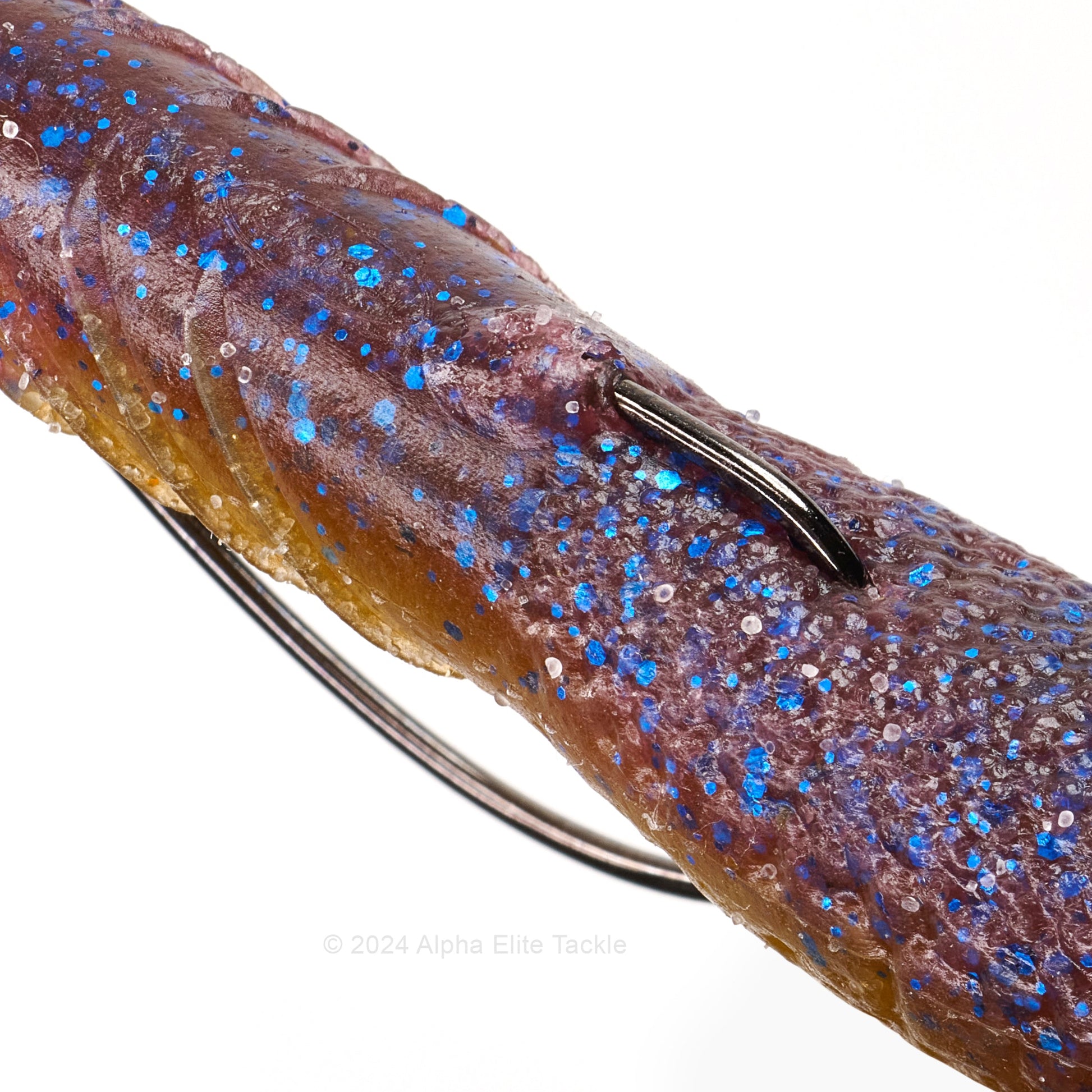 Close up of the deps cover scat where the hook goes into the bait on a white background