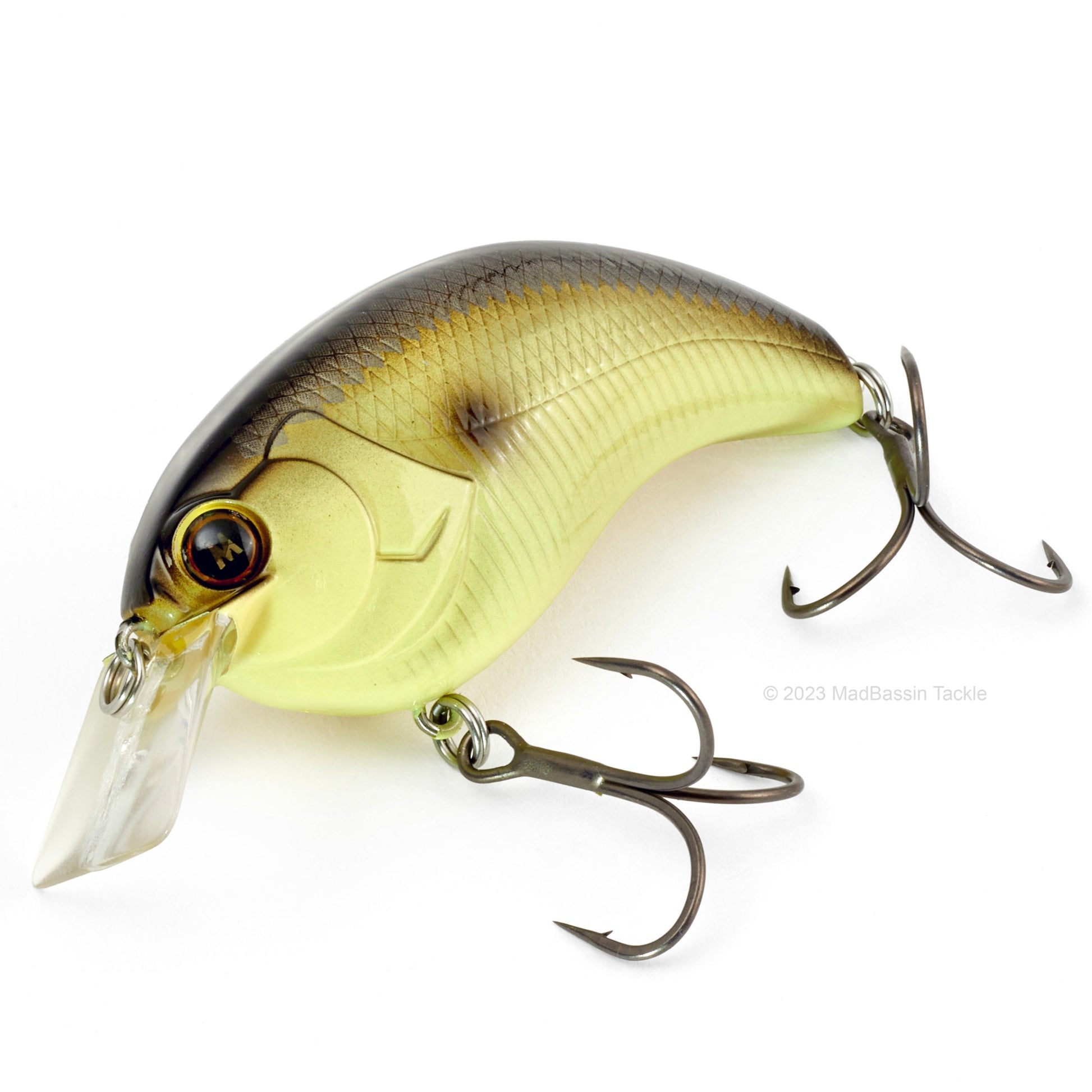 Deps Evoke 1.2 Squarebill Crankbait in the color UV Black Back Mustard on a white background