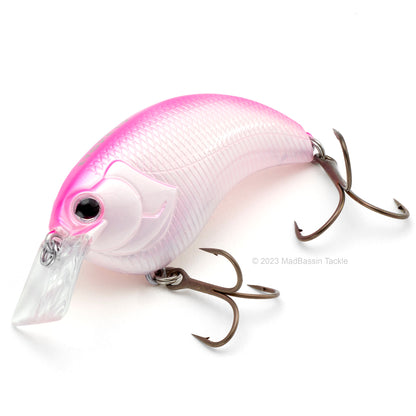 Deps Evoke 1.2 Squarebill Crankbait in the color Pink Shad on a white background