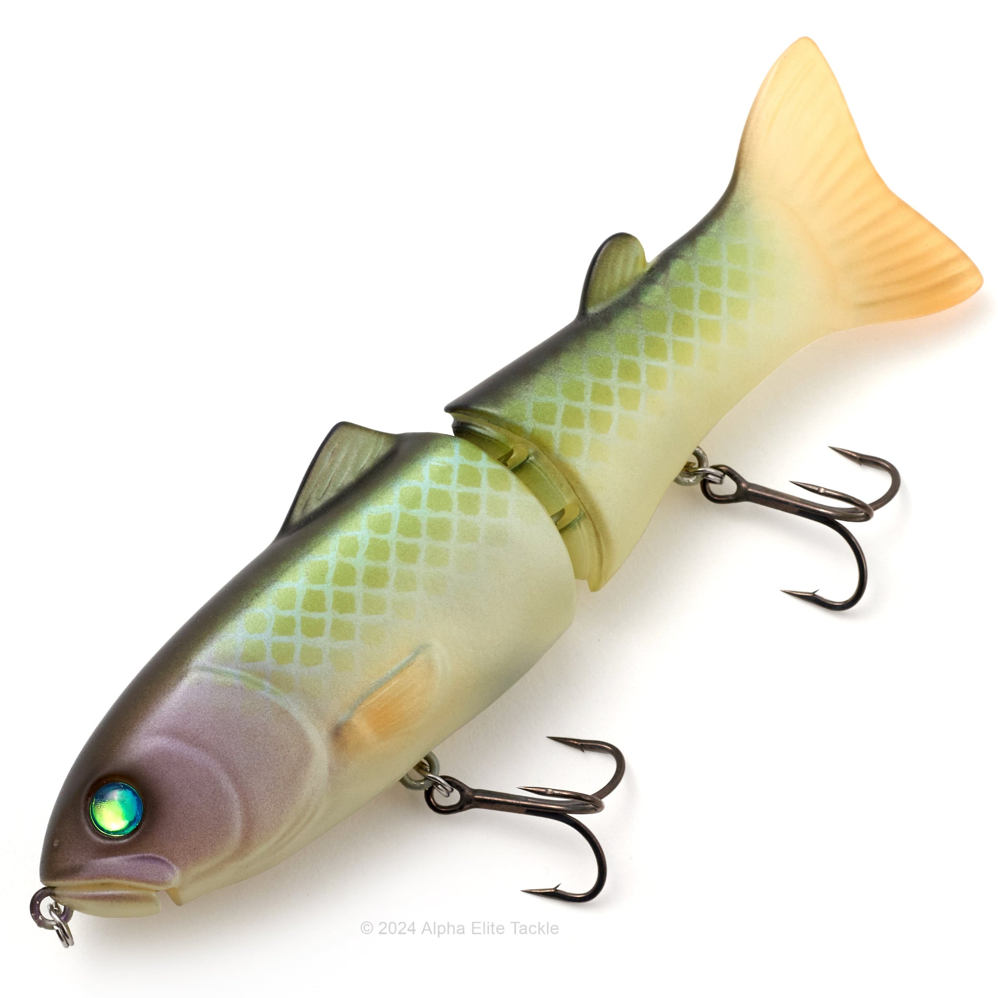 Deps New Slide Swimmer 145SS Swimbait in the color deadly scale on a white background