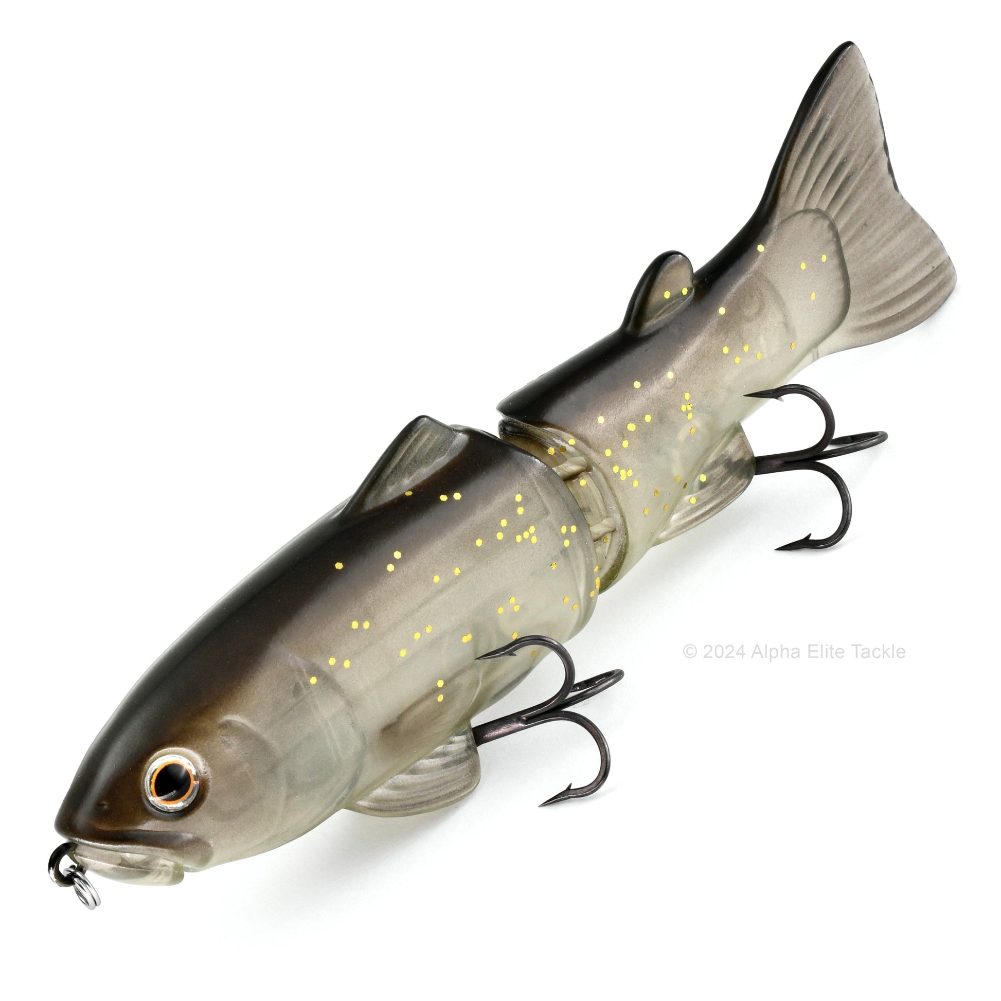 Deps New Slide Swimmer 145SS Swimbait in the color golden shiner on a white background
