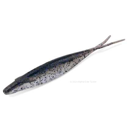 Close up of the Deps Sakamata Shad in the color Electric Shad on a white background.