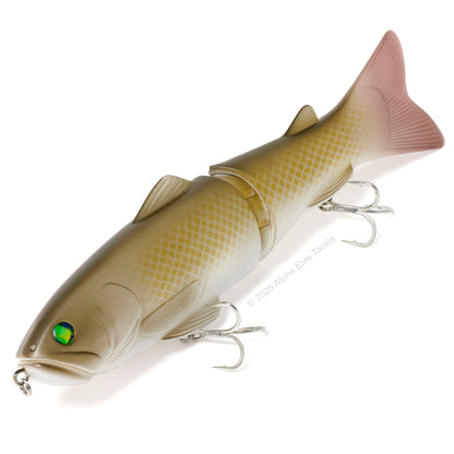 Close up of the Deps New Slide Swimmer 250 Slow Sinking Swimbait in the color Wild Scale on white background