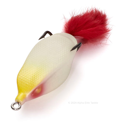 Close up of the Deps Slither K Hollow Body Frog in the color Bloody Glow on white background.