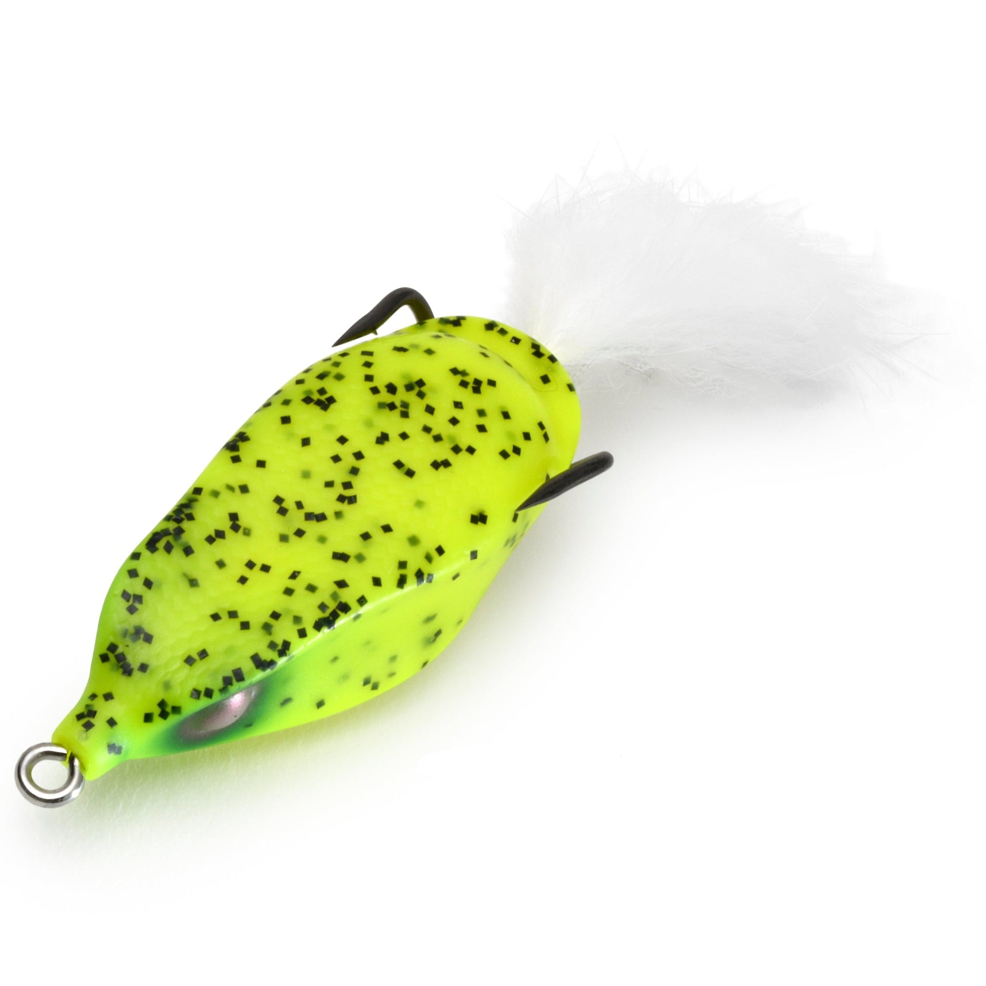 Close up of the Deps Slither K Hollow Body Frog in the color Chart Pepper on white background.