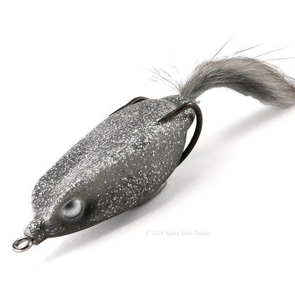 Close up of the Deps Slither K Hollow Body Frog in the color Iron Powder on white background.