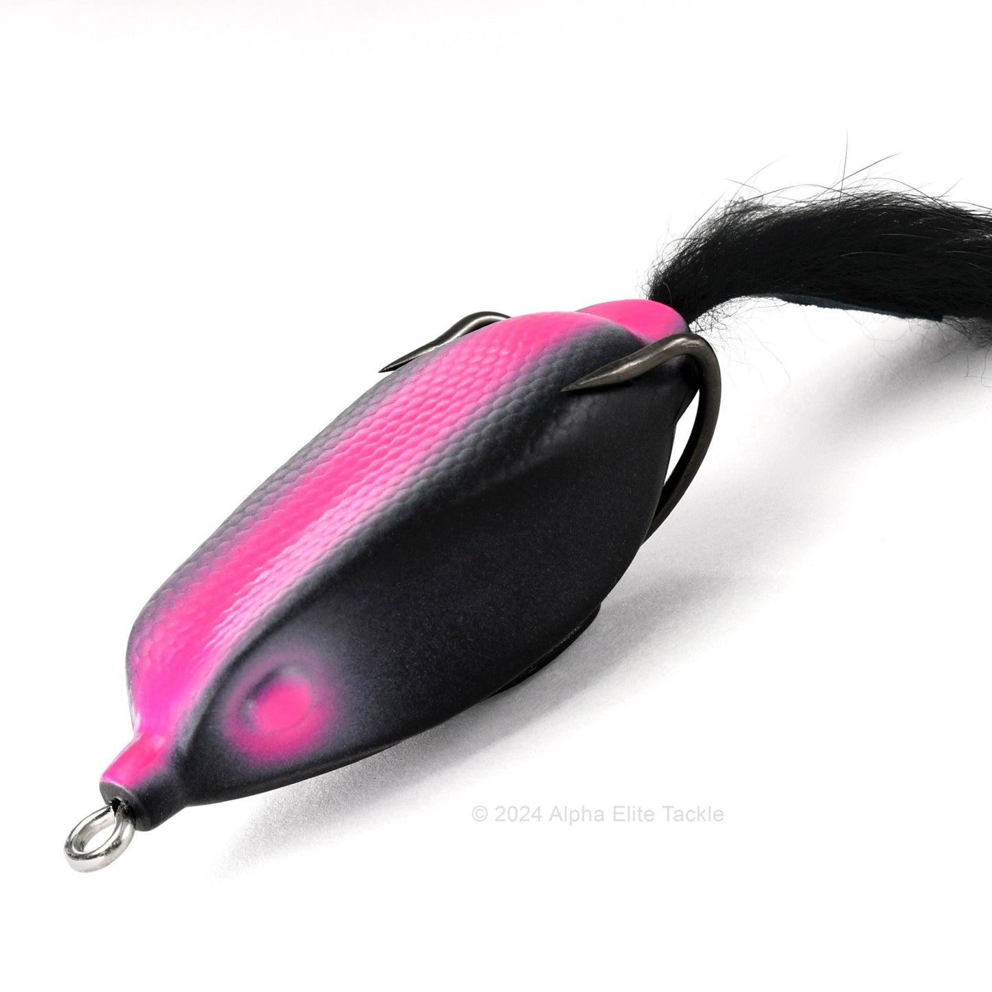 Close up of the Deps Slither K Hollow Body Frog in the color Visible Black on white background.