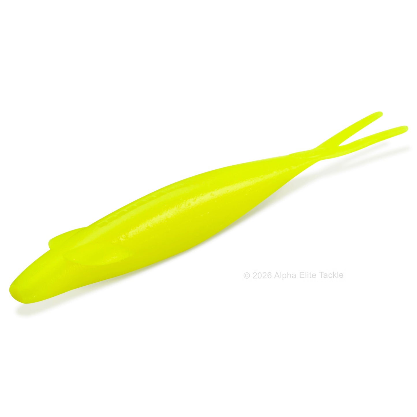 Chartreuse Deps Sakamata Shad on a white background