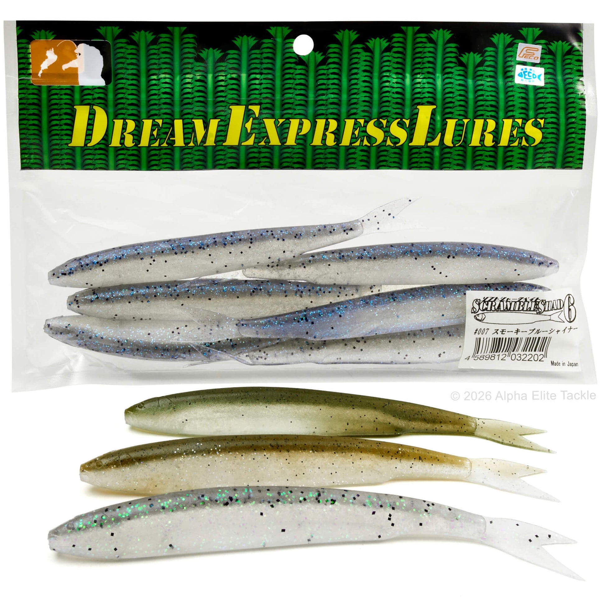 Packaged Dream Express Lures with a green and white label on a white background