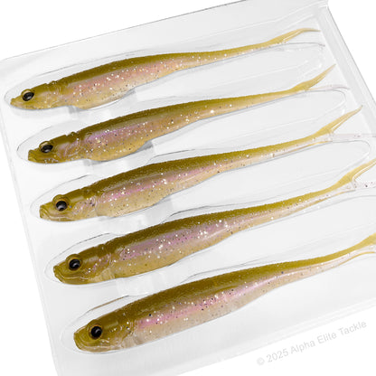 Close up of the Engine Like 3.0 Strolling Minnow in the color Natural Fish on a white background.