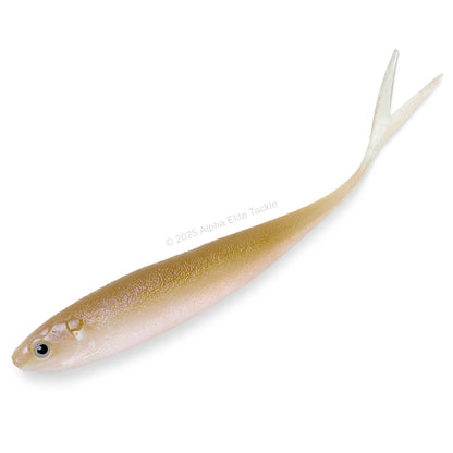 Close up of the Engine Like Five Strolling Minnow in the color Deadly Wakasagi on a white background.