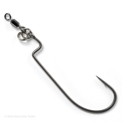 Packaged fishing hooks with Engine Loops Speed Setter brand on white background