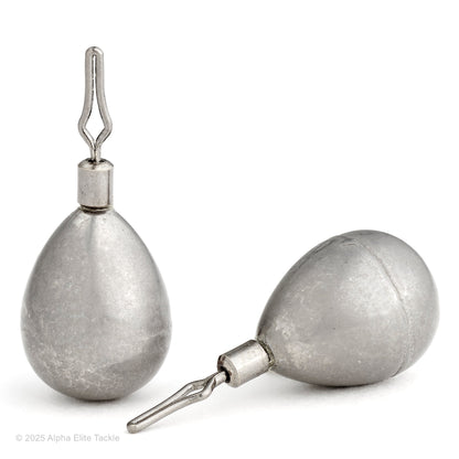 Two fishing sinkers on a white background
