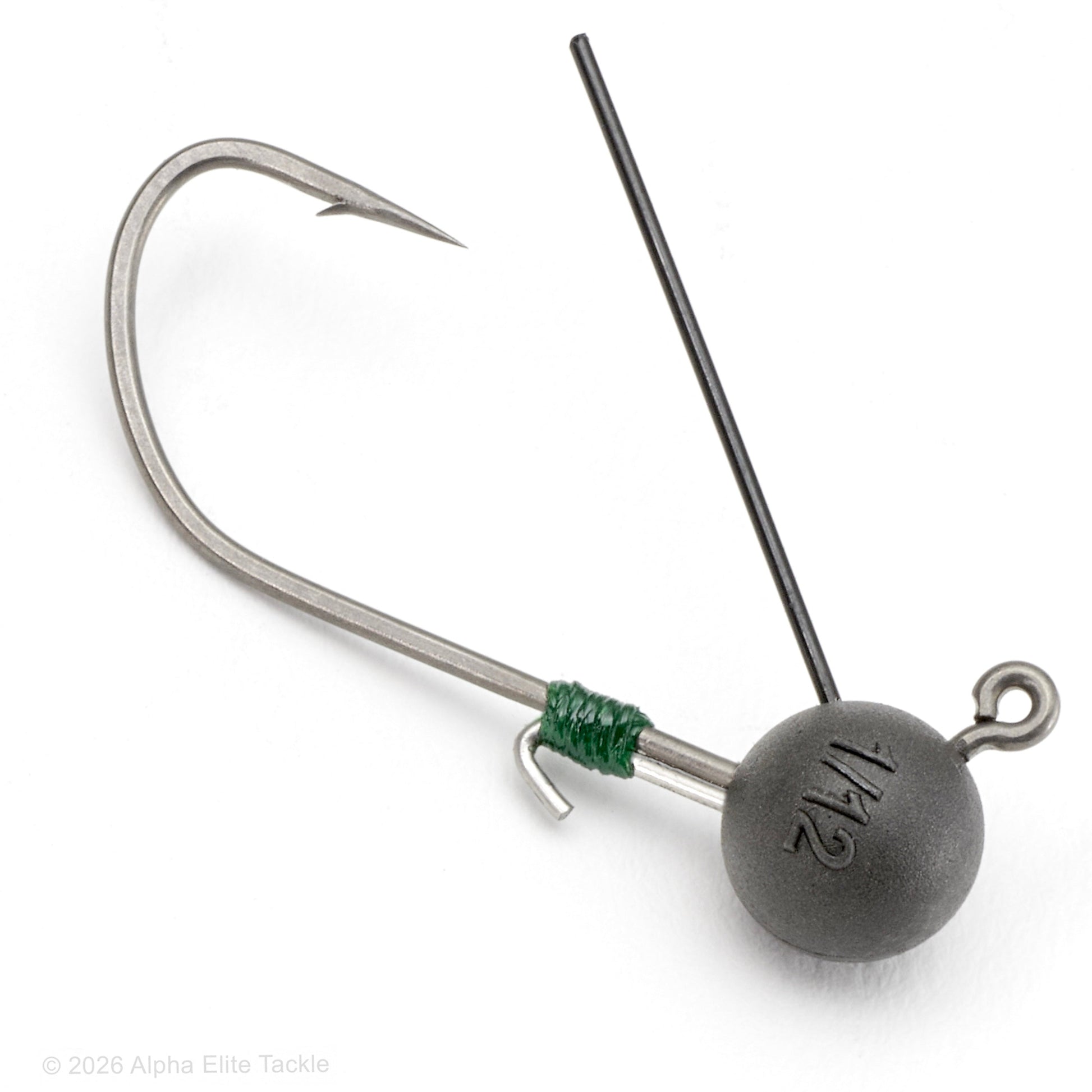 Tungsten Round Jig Head with a single weed guard used for the cover wacky fishing technique