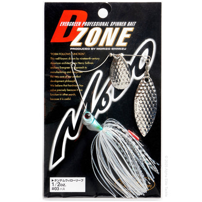 Evergreen D Zone Spinnerbait in the color Lotus in its packaging on a white background
