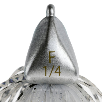 Close up of the bottom of the head of the Evergreen Grass Ripper Jig