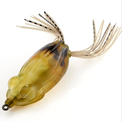Close up of the Evergreen Kicker Hollow Body Frog in the color Striped Shrimp on a white background