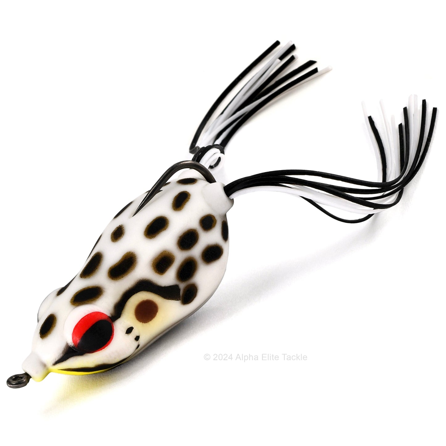 Close up of the Evergreen Kicker Hollow Body Frog in the color Tonosama White on a white background