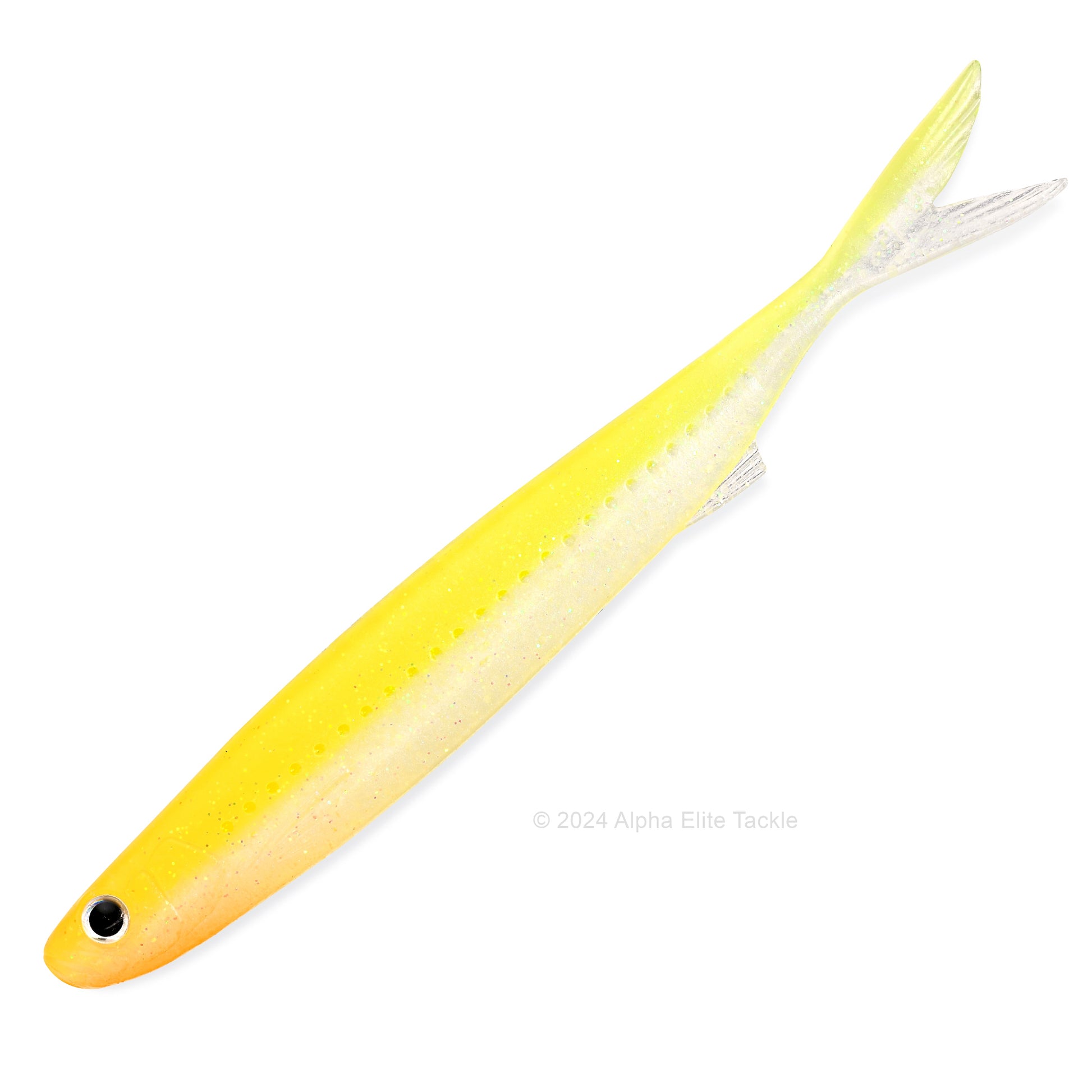 Close up of the Evergreen Last Ace 128S Strolling Minnow in the color Skeleton Chart on a white background.