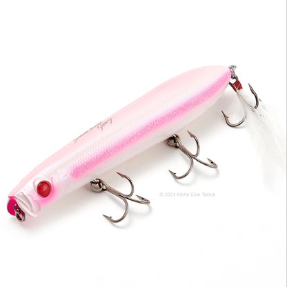 Close up of the Evergreen Showerblows Shorty SB-105 Topwater in the color Morizo Pink on a white background