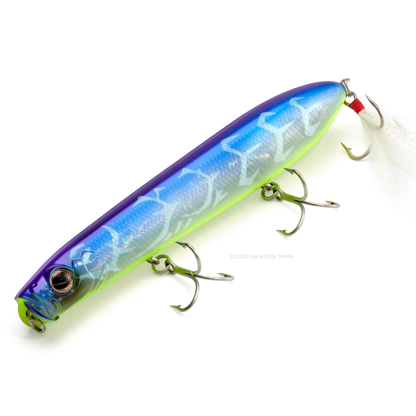 Close up of the Evergreen Showerblows SB125 Topwater in the color Smash Shad on a white background