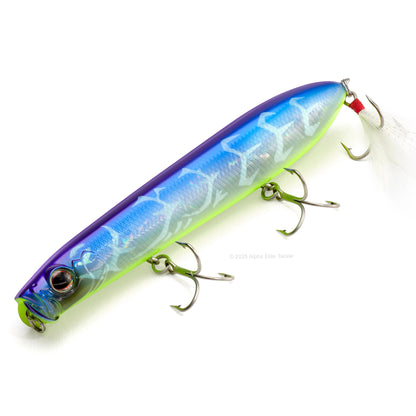 Close up of the Evergreen Showerblows SB125 Topwater in the color Smash Shad on a white background