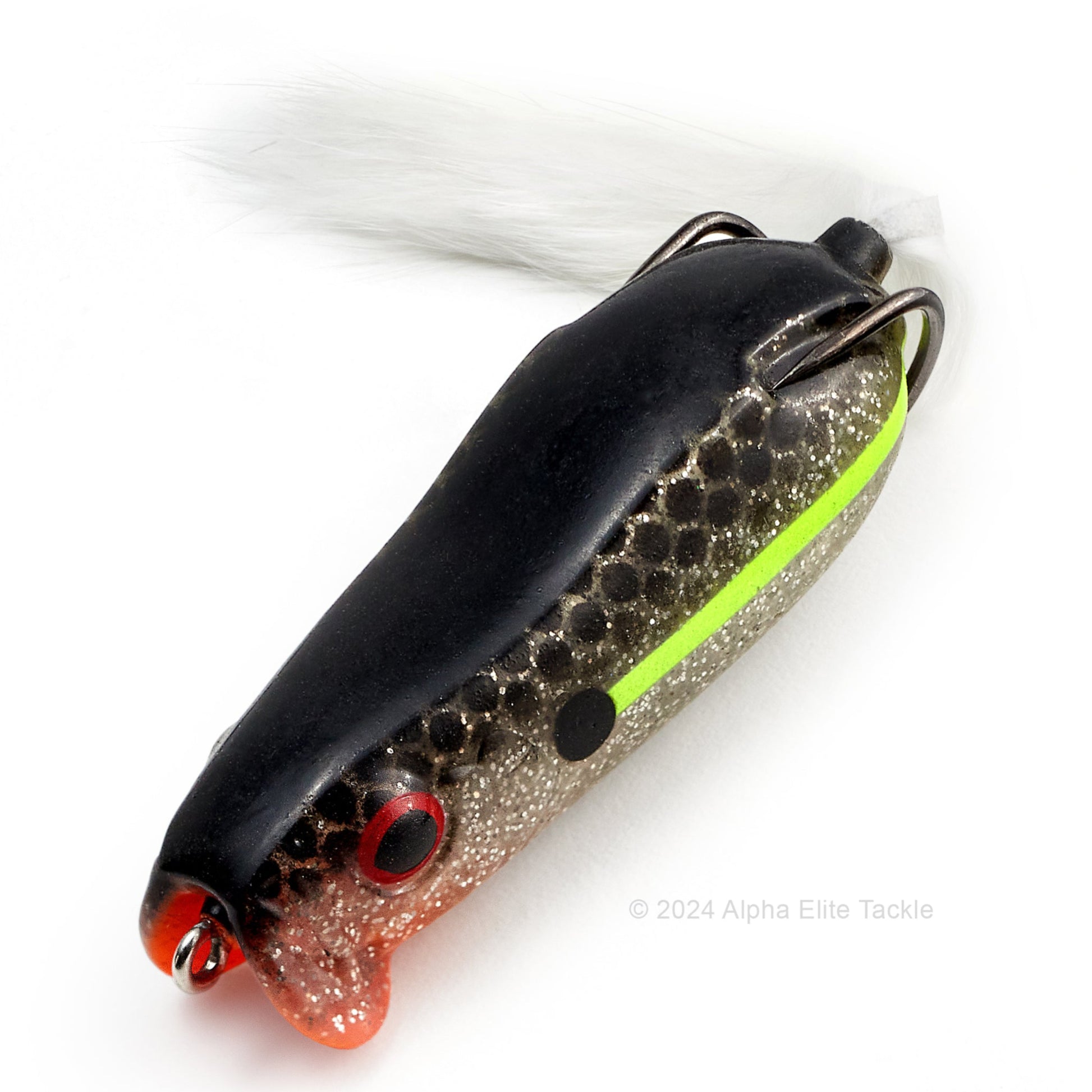 Close up of the Evergreen Showerblows Softshell SS 77 Hollow Body Frog in the color Crystal Shad
