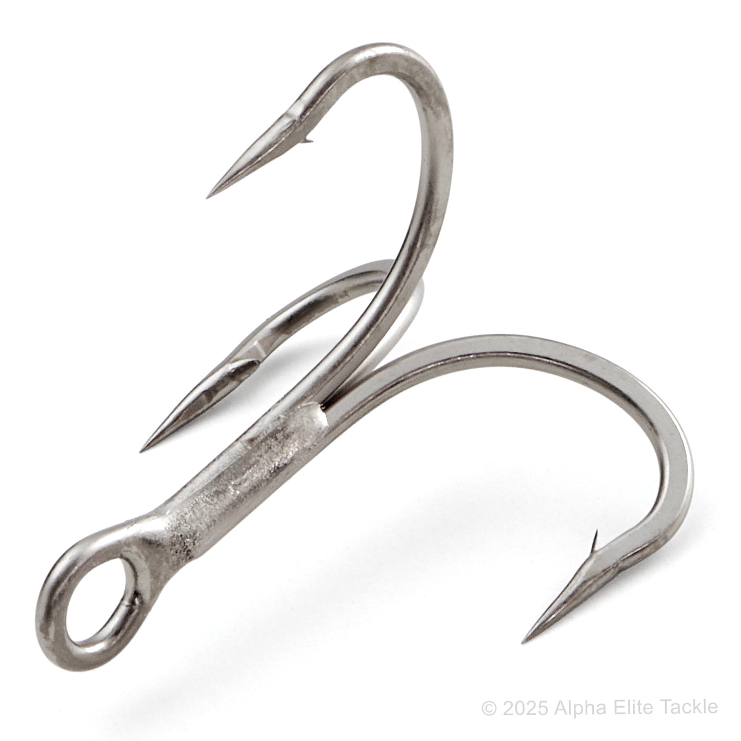 Close up of one Evergreen Treble Magic Hook on a white background