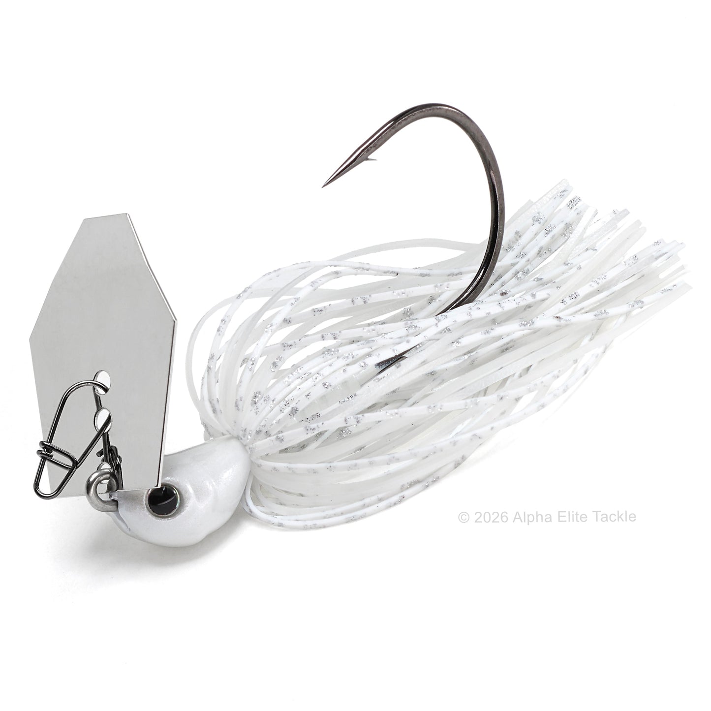 Evergreen Jack Hammer with a silver blade and a white with silver flake skirt