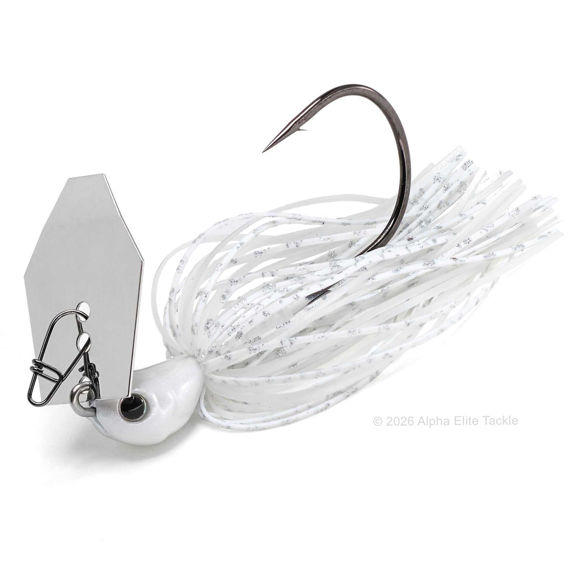 Evergreen Jack Hammer with a silver blade and a white with silver flake skirt