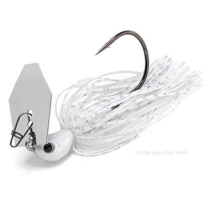 Evergreen Jack Hammer with a silver blade and a white with silver flake skirt