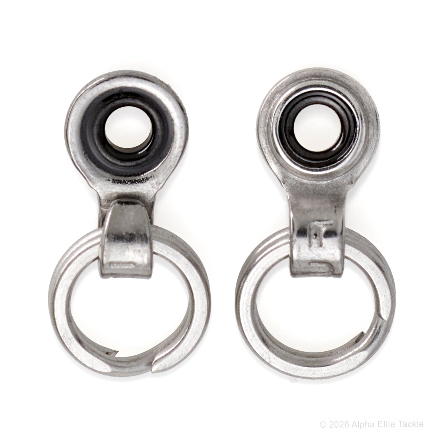 close up of two Fuji Free Rig Swivel Split Rings LSM-NOR2.5