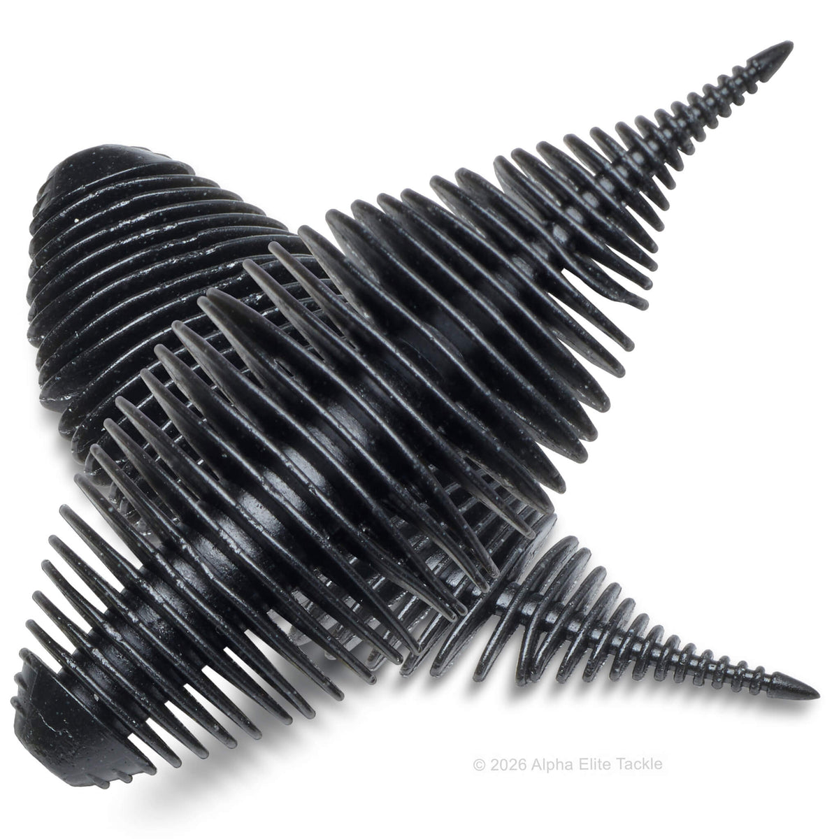 Soft plastic gill bait in the color Solid Black of the GreeCrack Bellows Gill