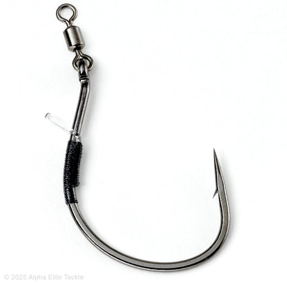 Close up of the Hayabusa NSS Perfection II hook on a white background
