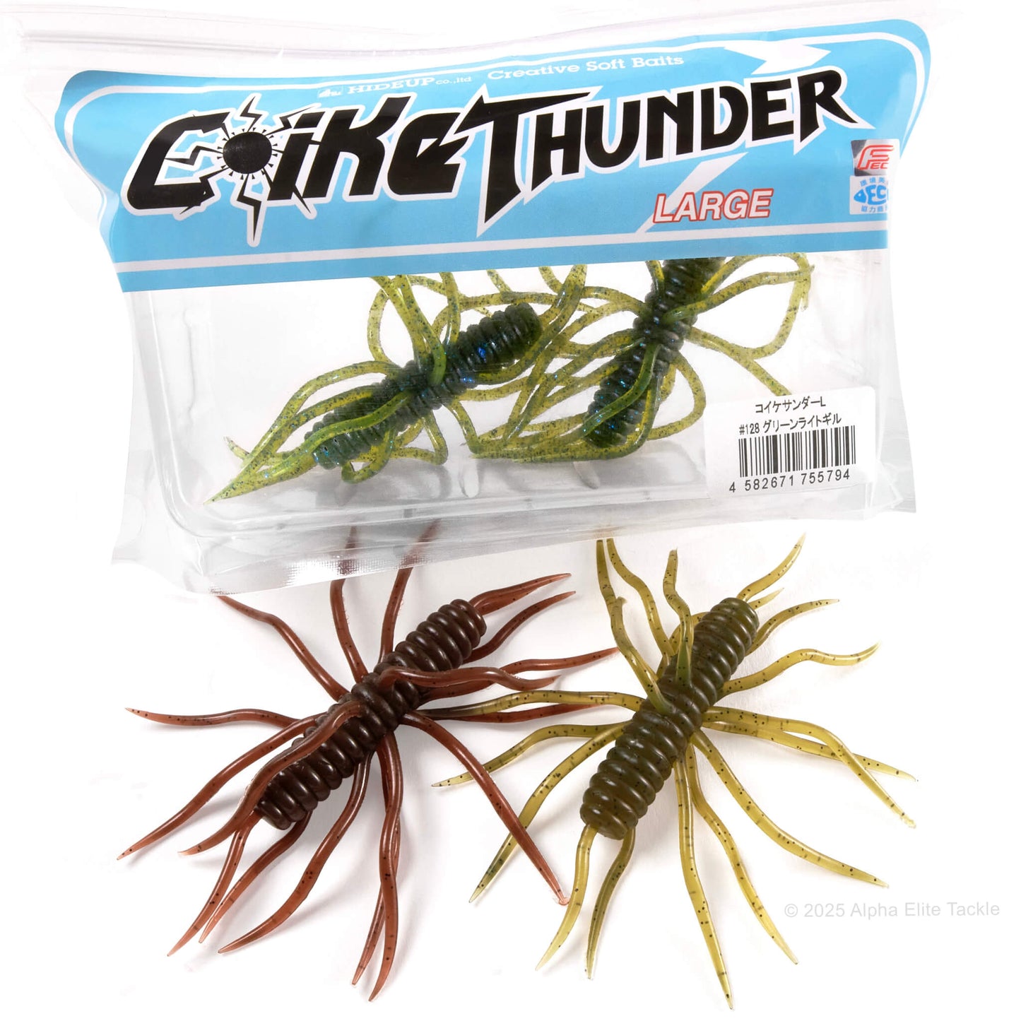 Package of Coike Thunder fishing lures with three lures on a white background