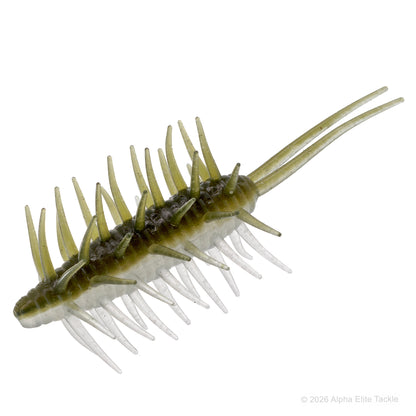 Single Hideup Coike Shrimp creature bait in the color Ayu on a white background