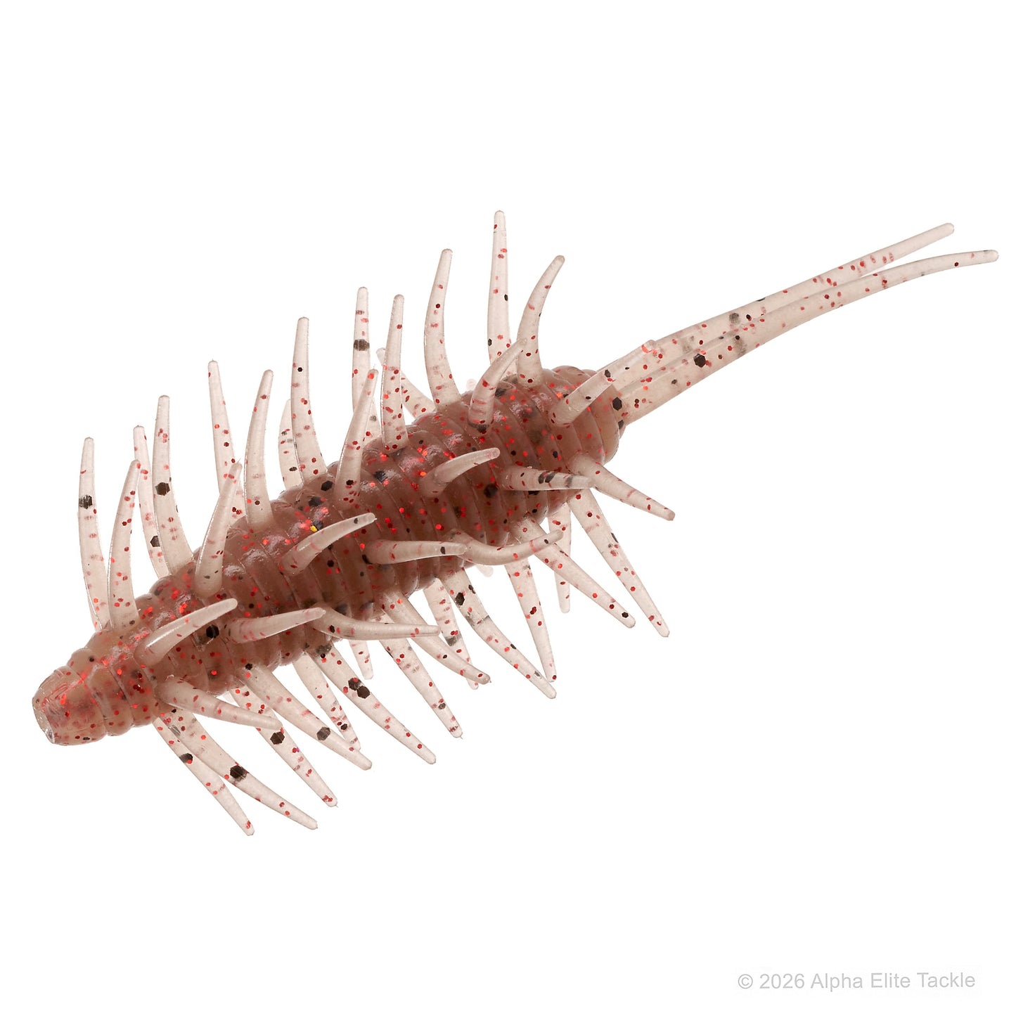 Single Hideup Coike Shrimp creature bait in the color Clear Ebimiso on a white background